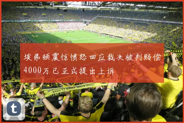埃弗顿震惊愤怒回应裁决被判赔偿4000万已正式提出上诉